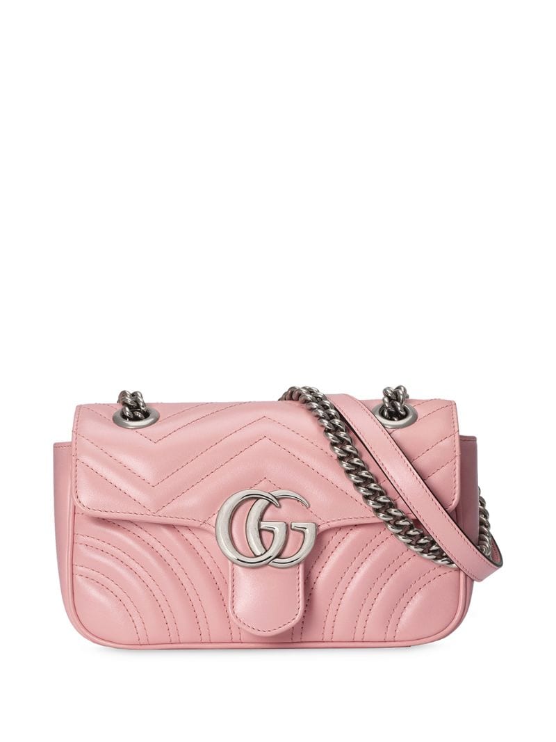 Gucci - GG Marmont matelasse shoulder bag - women - Leather/Platinum Plated Brass/Microfibre - One Size - PINK