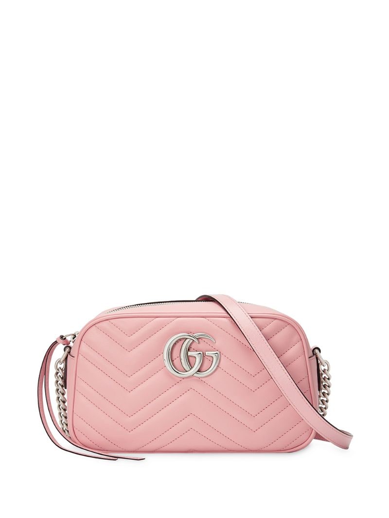 Gucci - small GG Marmont shoulder bag - women - Leather/Microfibre/Palladium Plated Brass - One Size - PINK