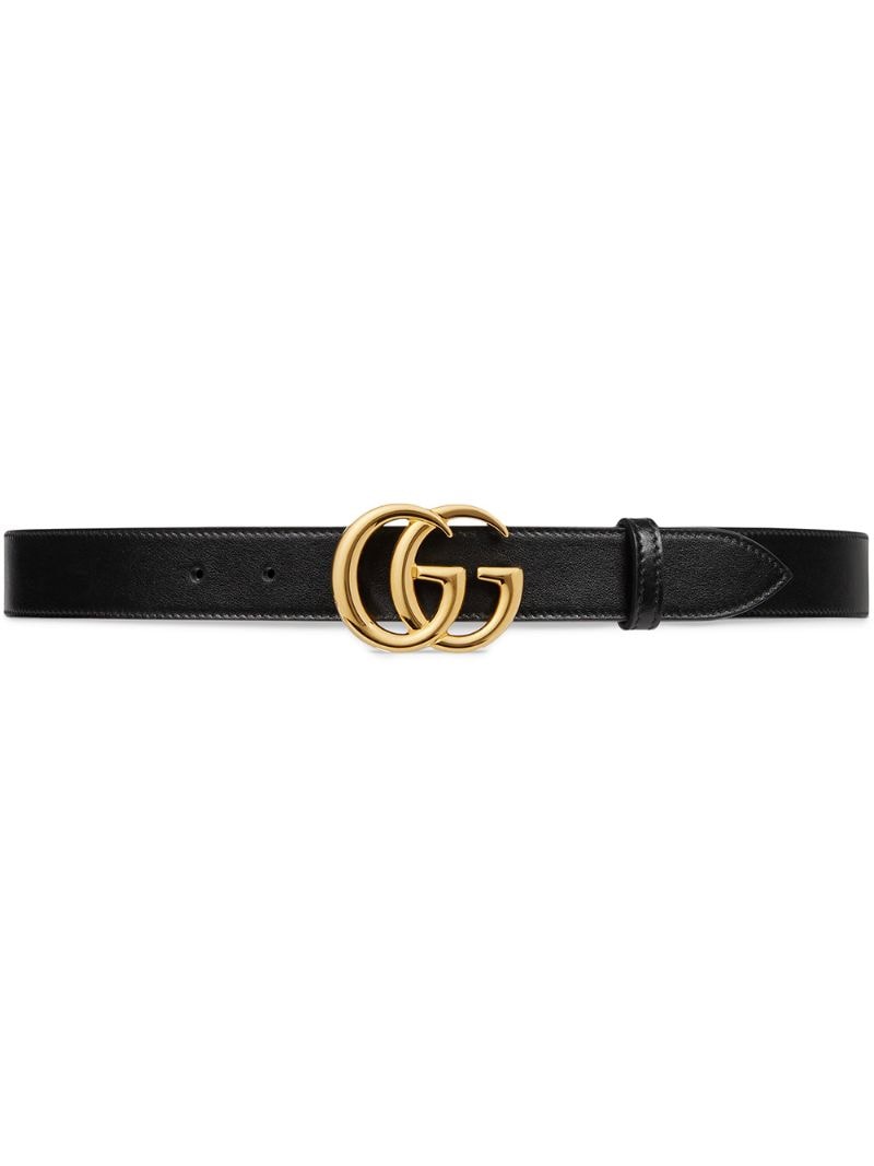 Gucci - GG Marmont buckle belt - men - Leather/Gold Plated Metal - 90, 110, 80, 105 - Black