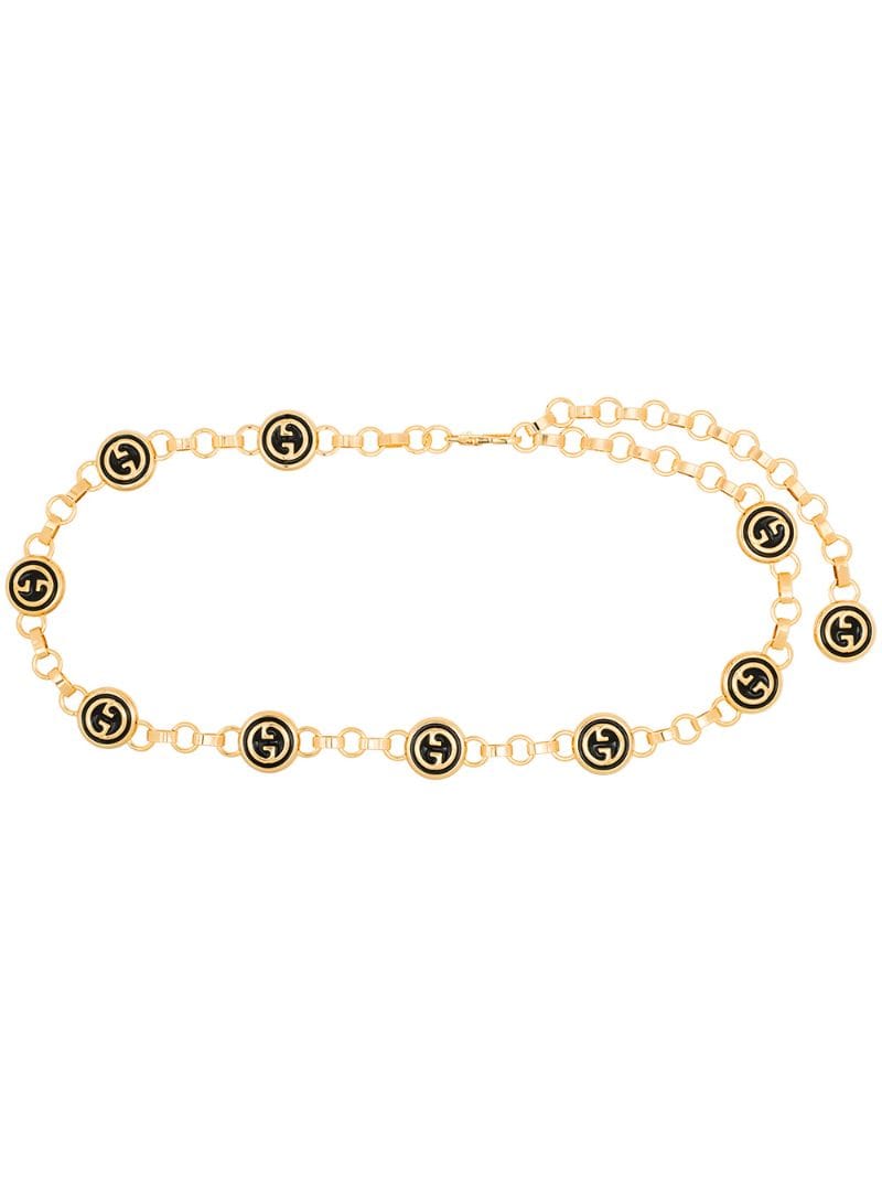 Gucci - logo-embellished gold-tone chain belt - women - Brass - 65, 80 - Metallic