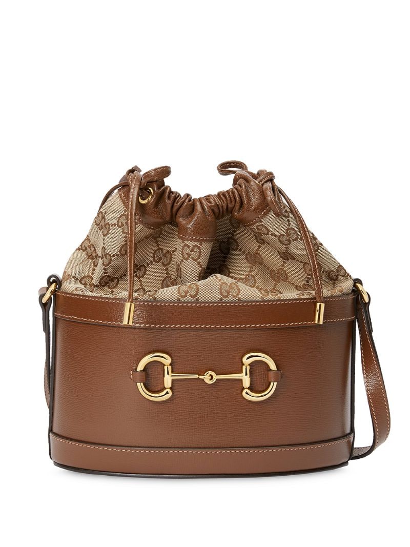 Gucci - small Gucci 1955 Horsebit bucket bag - women - Leather/Suede/Canvas/Microfibre - One Size - Brown