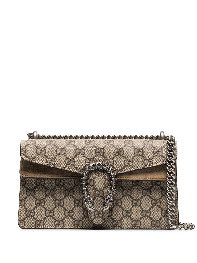Gucci - Dionysus GG Supreme baguette shoulder bag - women - Suede/Other Fabrics - One Size - Brown
