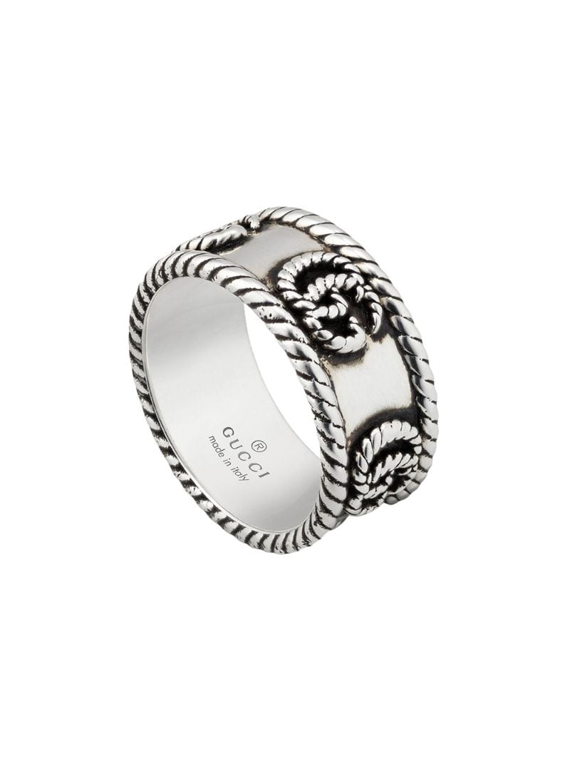 Gucci - Double G textured-detail ring - men - Sterling Silver - 50, 51, 52, 54, 55, 56, 57, 58, 59, 60, 61, 62, 63, 64 - SILVER
