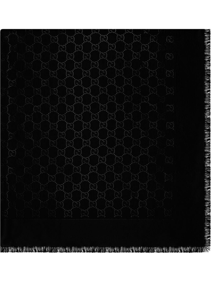Gucci - GG jacquard shawl - women - Cotton/Polyamide/Viscose/Metallic Fibre - One Size - Black