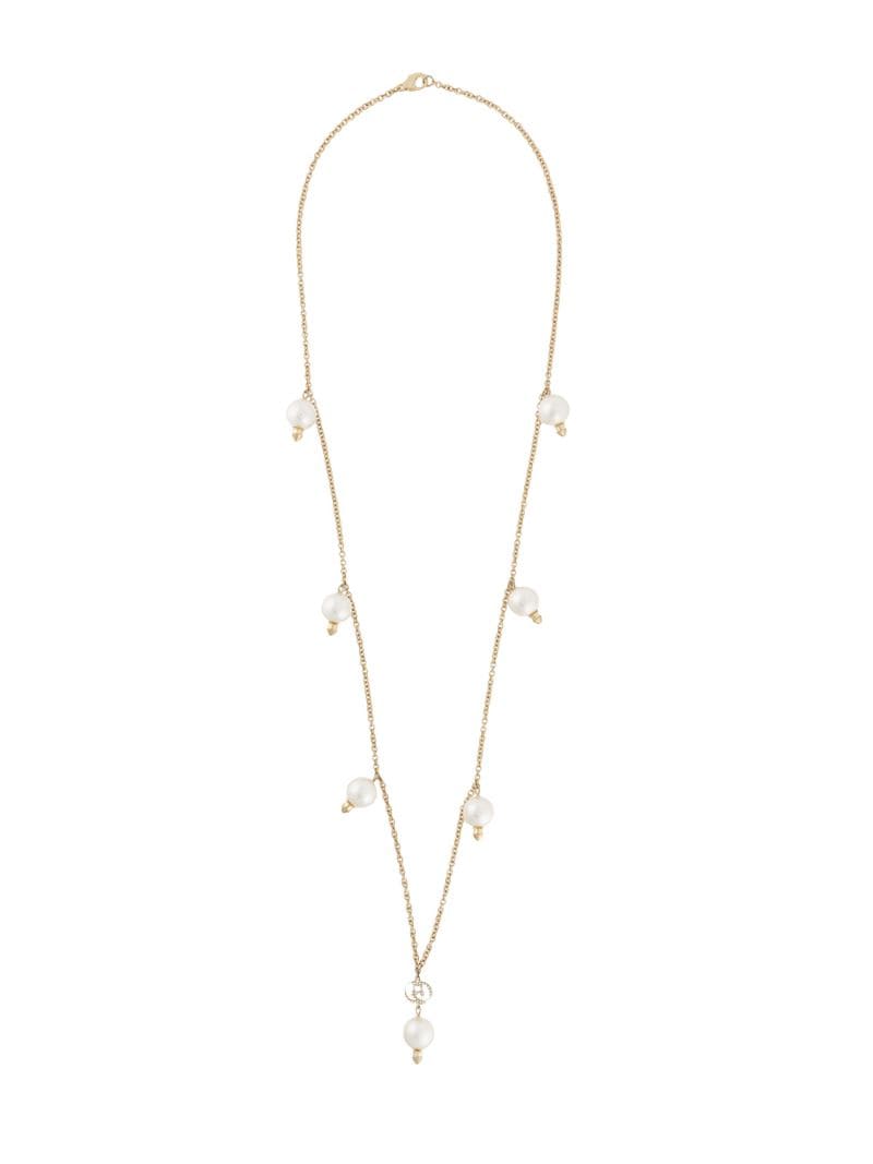 Gucci - pearl detailed pendant necklace - women - Brass/Pearl - One Size - White