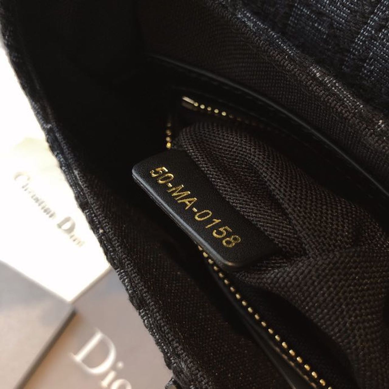 Top Quality Saddle Bag Black Oblique Embroidered Canvas Gold Toned Hardware For Women 25cm/10in CD