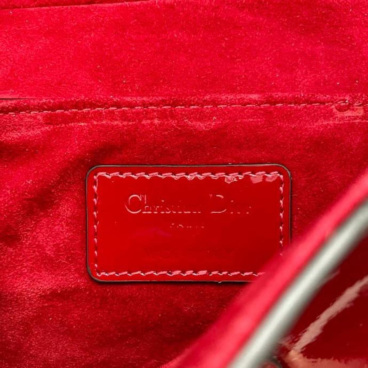Top Quality Micro Saddle Bag Red Patent Gold Toned Hardware For Women 19.5cm/7.6in CD