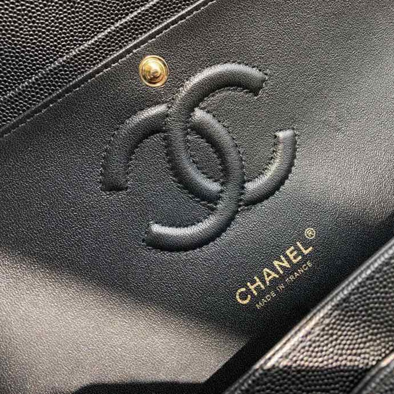 CHL Chevron Classic Handbag Gold Toned Hardware Black For Women, Women’s Bags, Shoulder And Crossbody Bags 10in/26cm