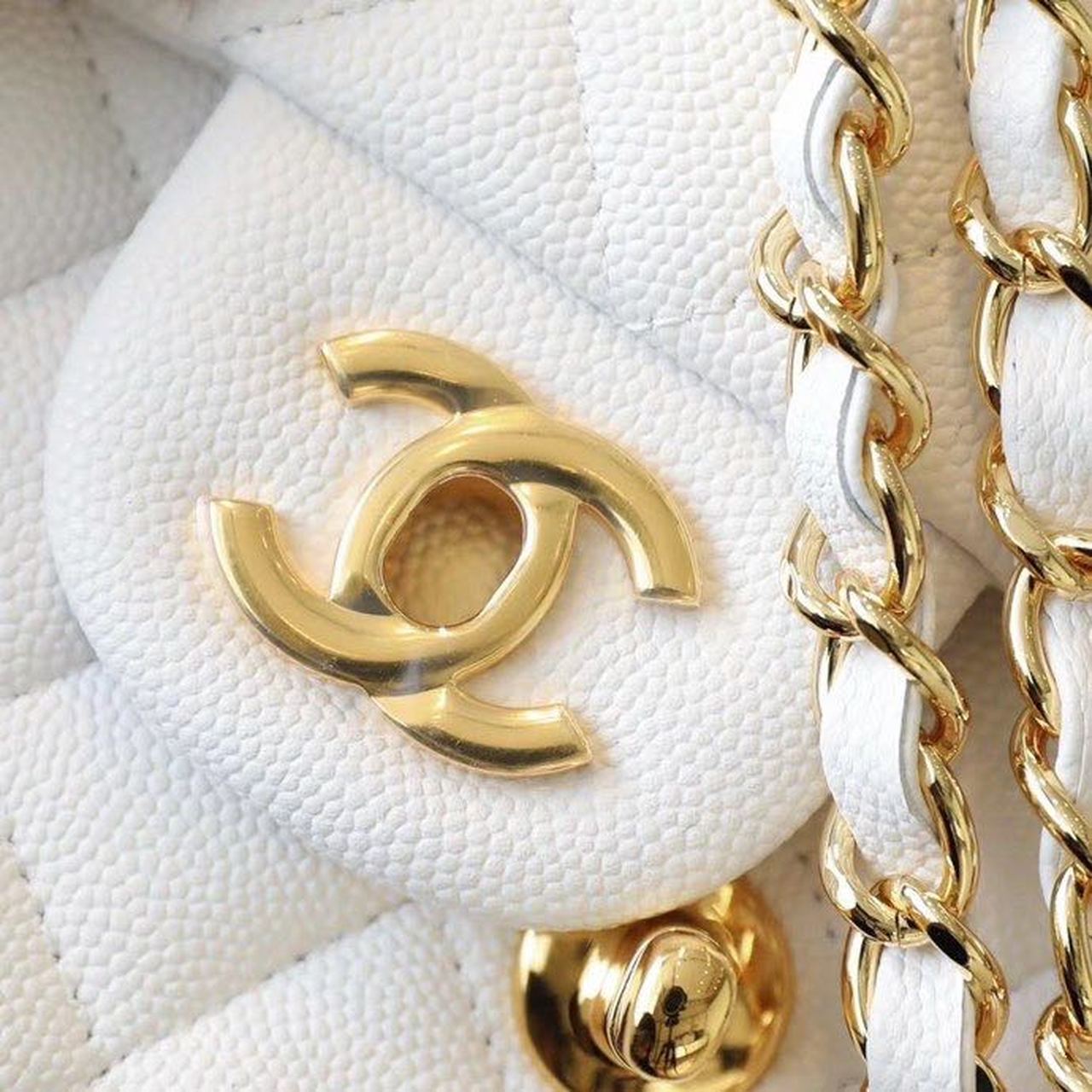 CHL Classic Mini Top Qualityap Bag Golden Hardware White For Women 6.6in/17cm A35200