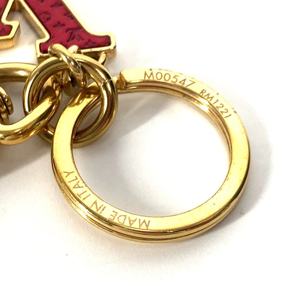 LOUIS VUITTON key ring M00547 metal Red LV logo Porto Clé LV Nanogram