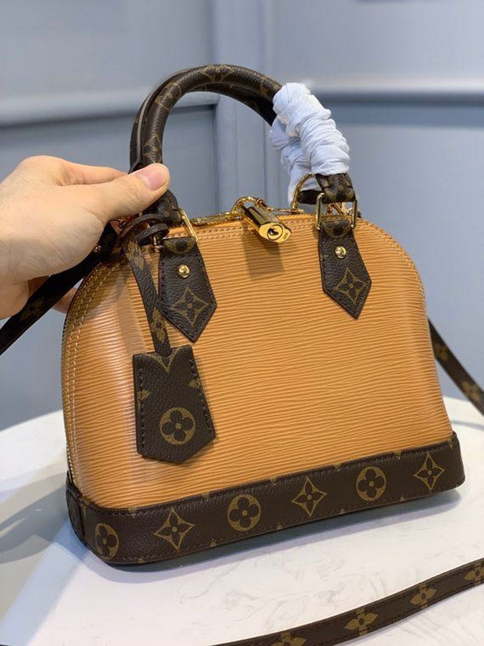Top Quality Alma BB Epi/Monogram Canvas Caramel For Women, Womens Handbags, Shoulder And Crossbody Bags 9.8in/25cm Top Quality