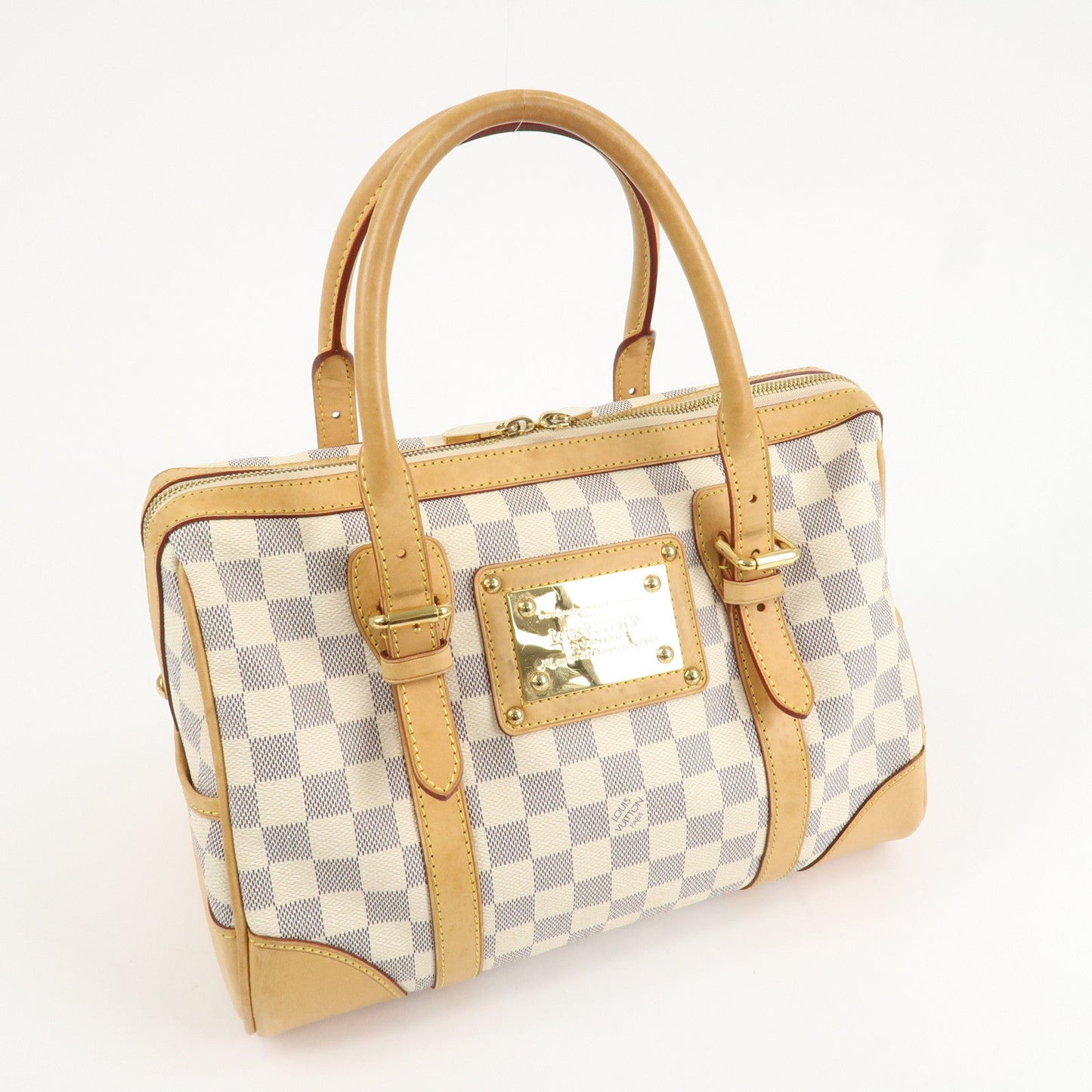 Louis Vuitton Damier Azur Leather Canvas Berkeley Hand Bag N52001 d