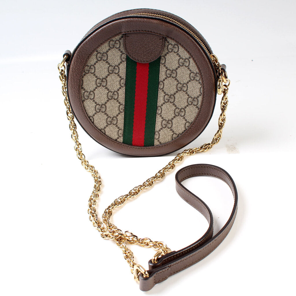 Gucci 550618 Ophidia GG Supreme Round Small Crossbody Bag