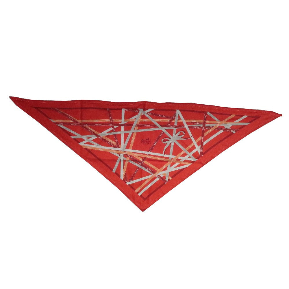 HERMES scarf silk Orange triangle Pointe Pointe Women d