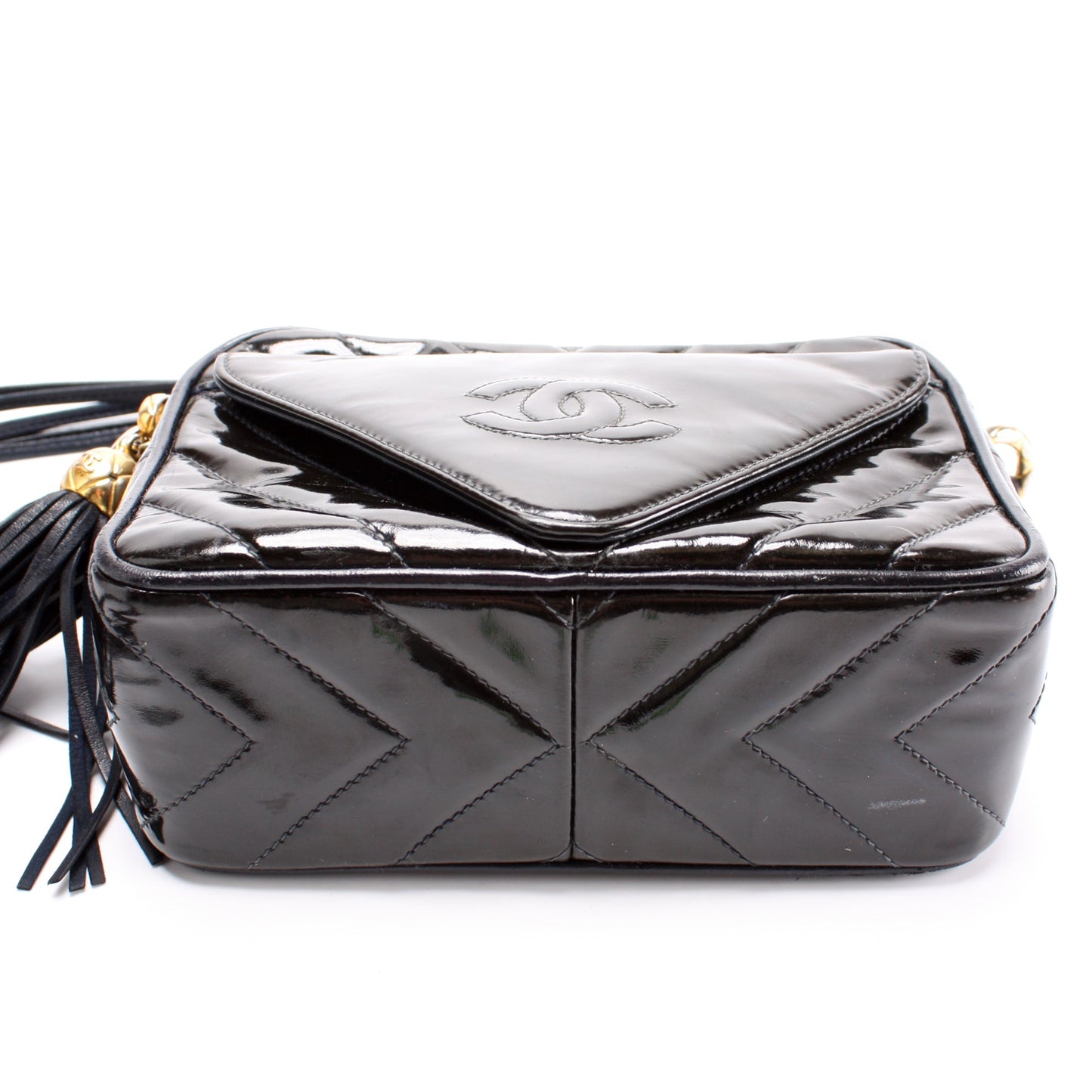 Chanel CC Tassel Camera Case Patent Bag