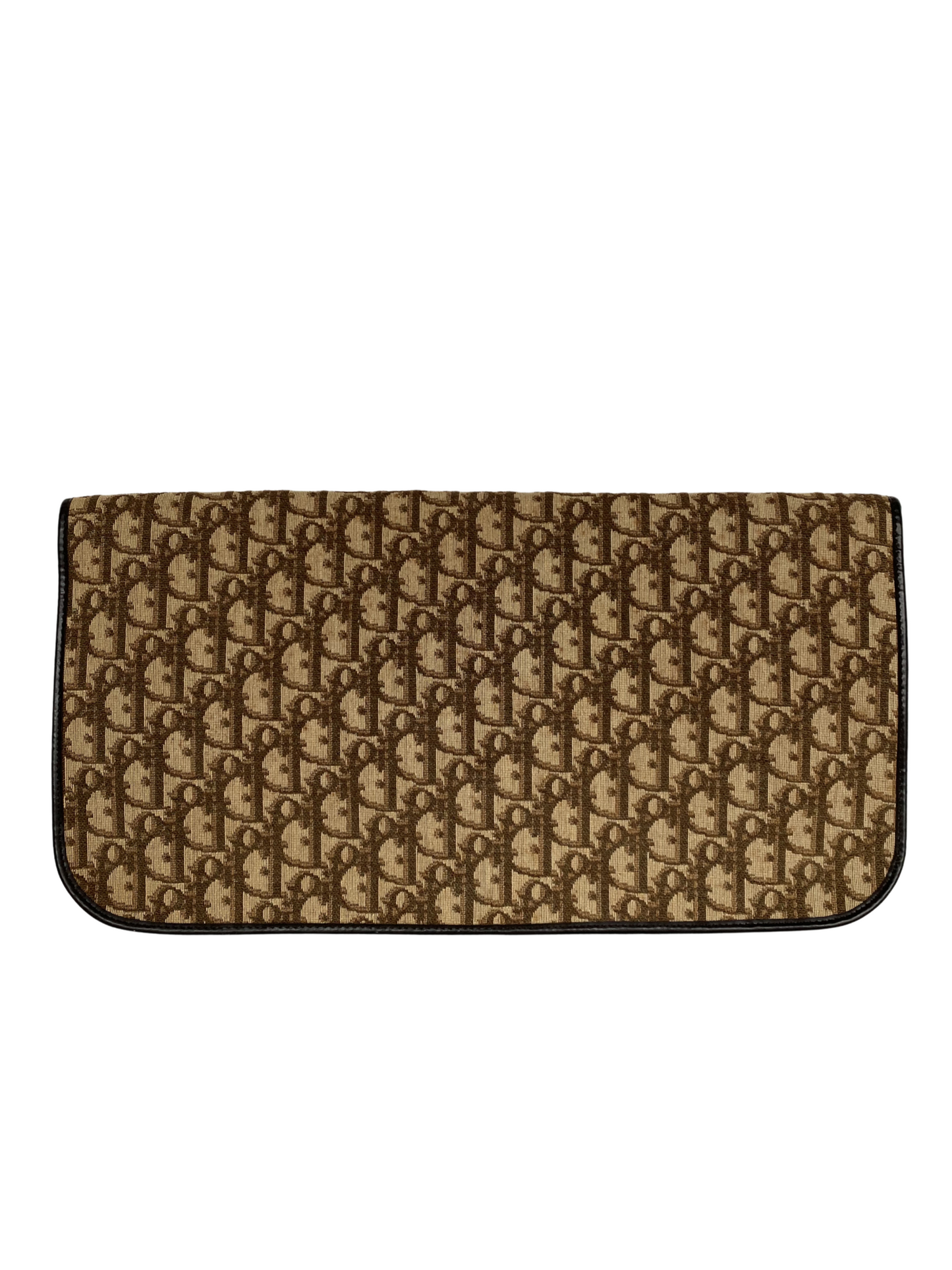 Dior Brown Oblique Fold Over Clutch