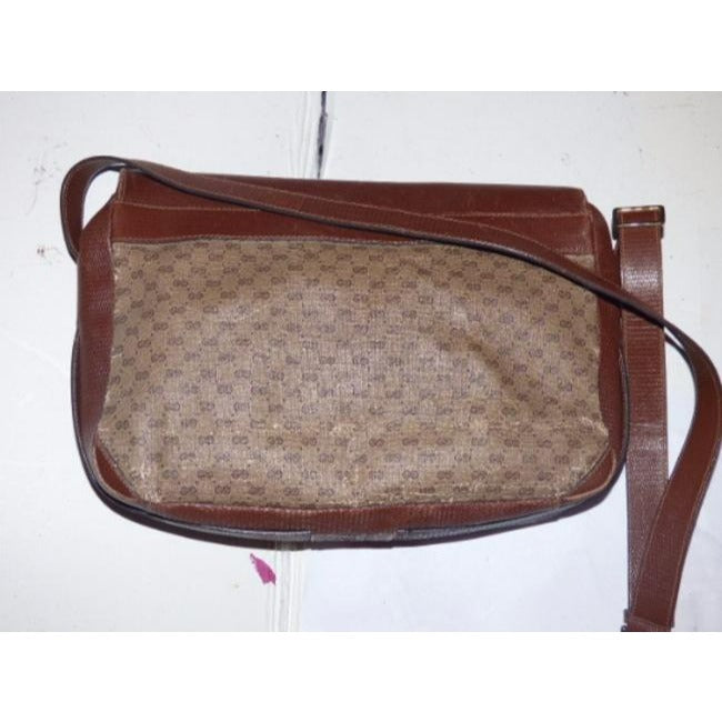 Gucci Shades Of Brown Small G Logo Print Leather Coated Canvas Cross Body