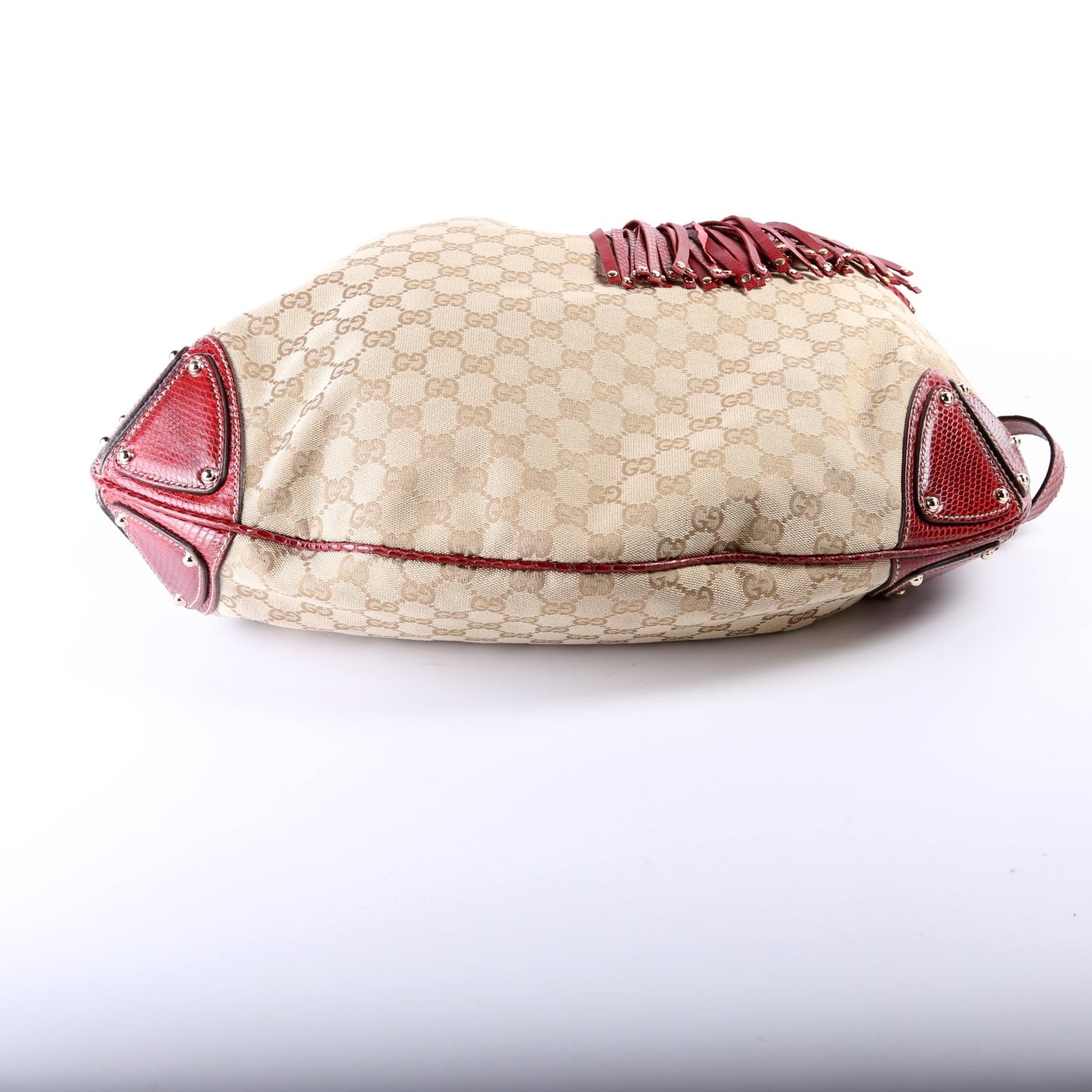 Gucci 191718 GG Canvas/Python Unicef Indy Top Handle Large Hobo Bag