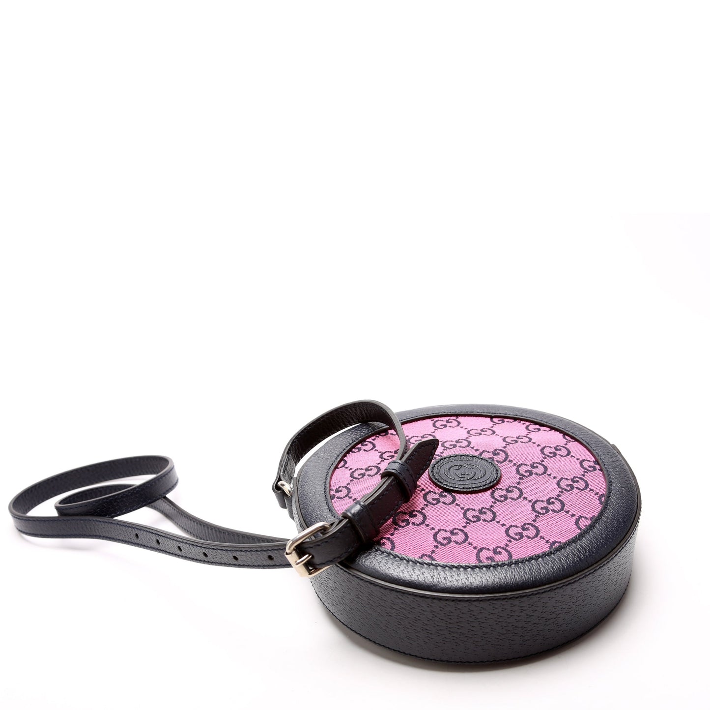 Gucci GG Multicolor Canvas Interlocking G Round Bag Pink