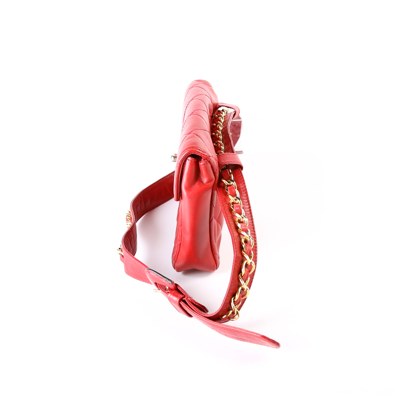 Chanel CC Turnlock Waist Belt Size 75/30 Red Bag