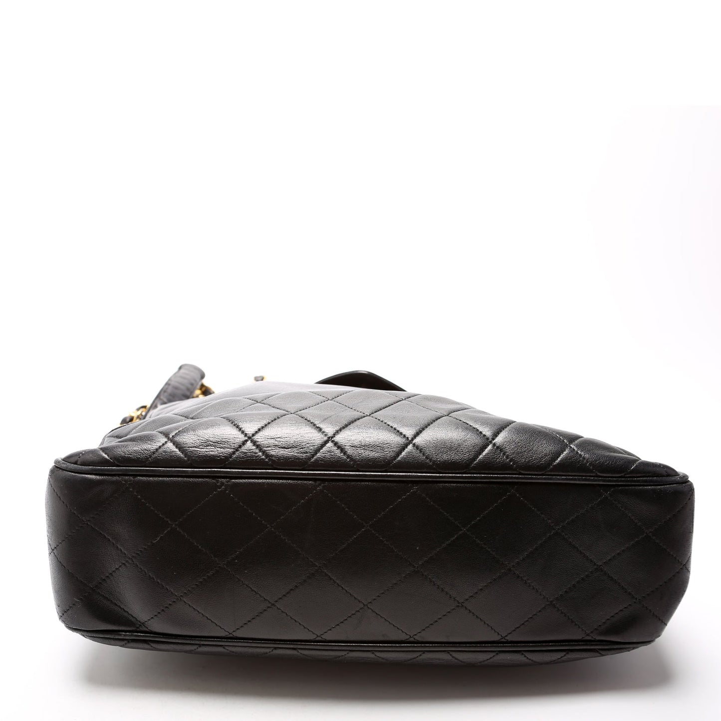 Chanel CC Quilted Lambskin Chain Shopper 1M Black Bag