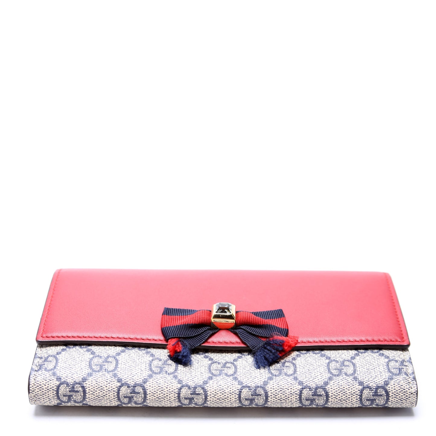 Gucci GG Supreme Bow Continental Wallet Red/Navy