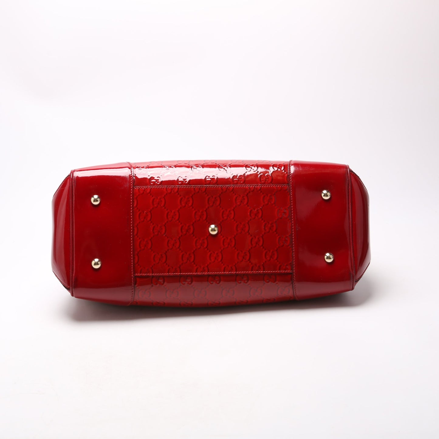 Gucci Patent Guccissima Mayfair Tote Medium Red
