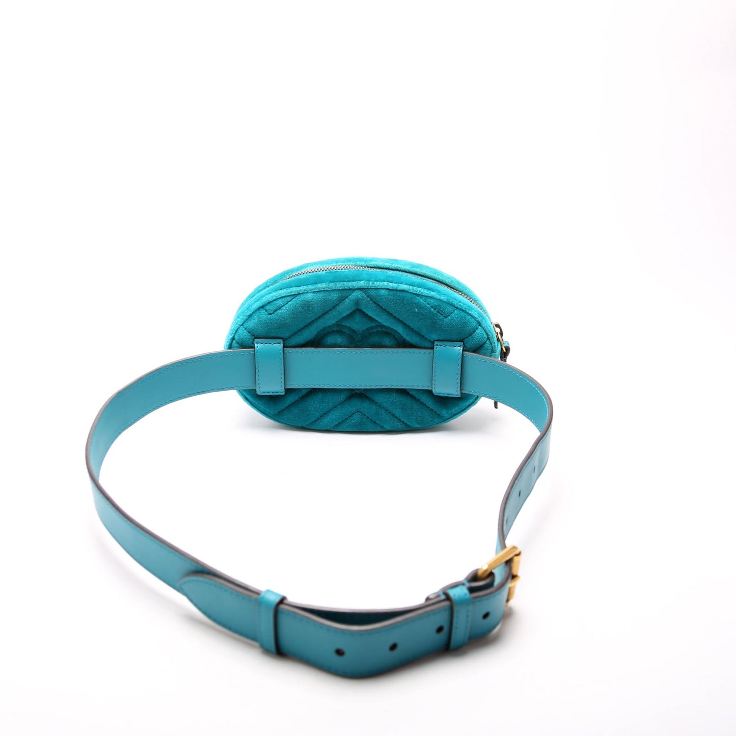 Gucci Marmont Velvet Belt Bag Teal