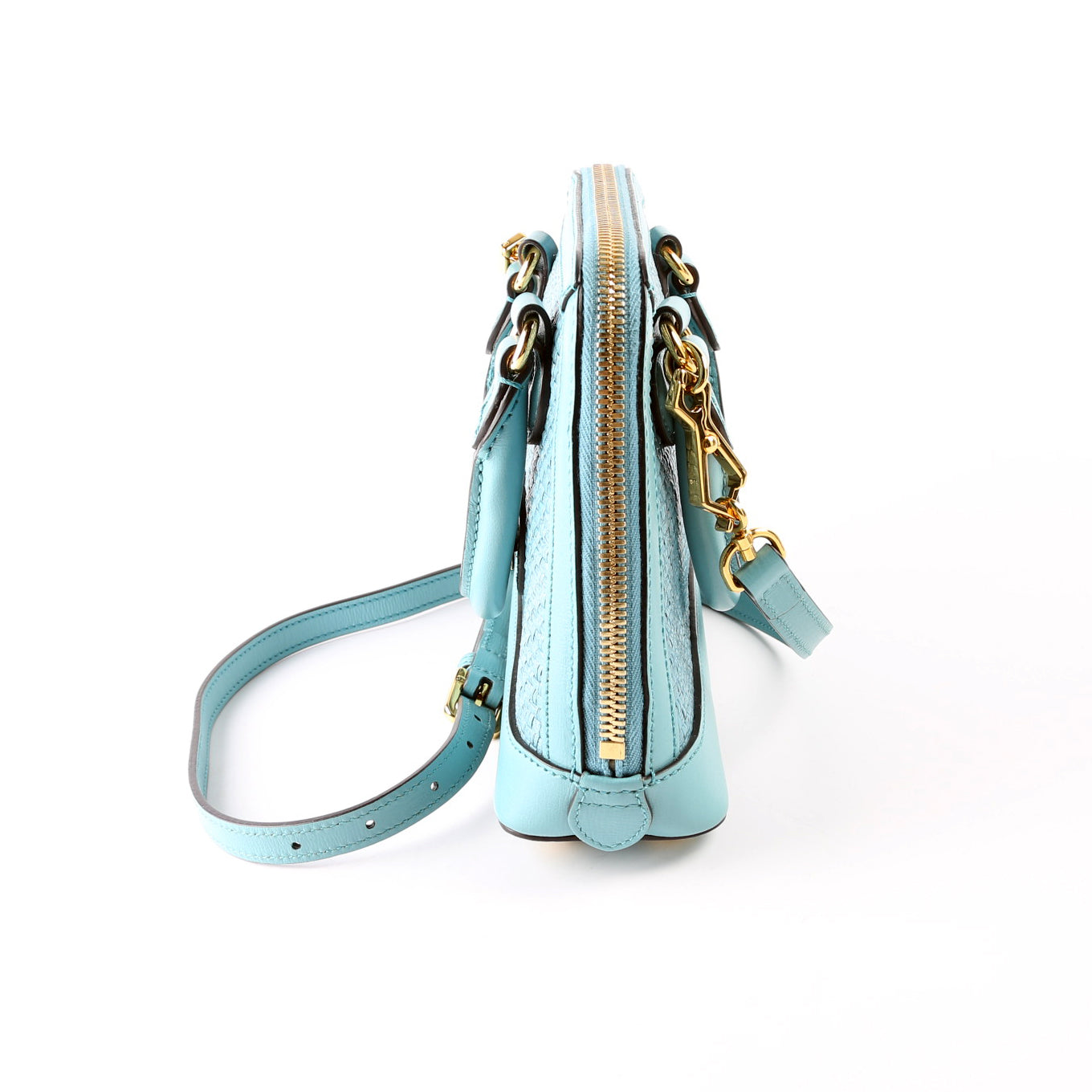 Gucci Horsebit Mini Top Handle Raffia Teal
