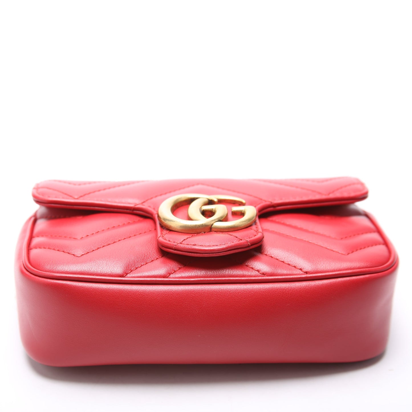 Gucci Marmont Torchon Leather Super Mini Flap Red