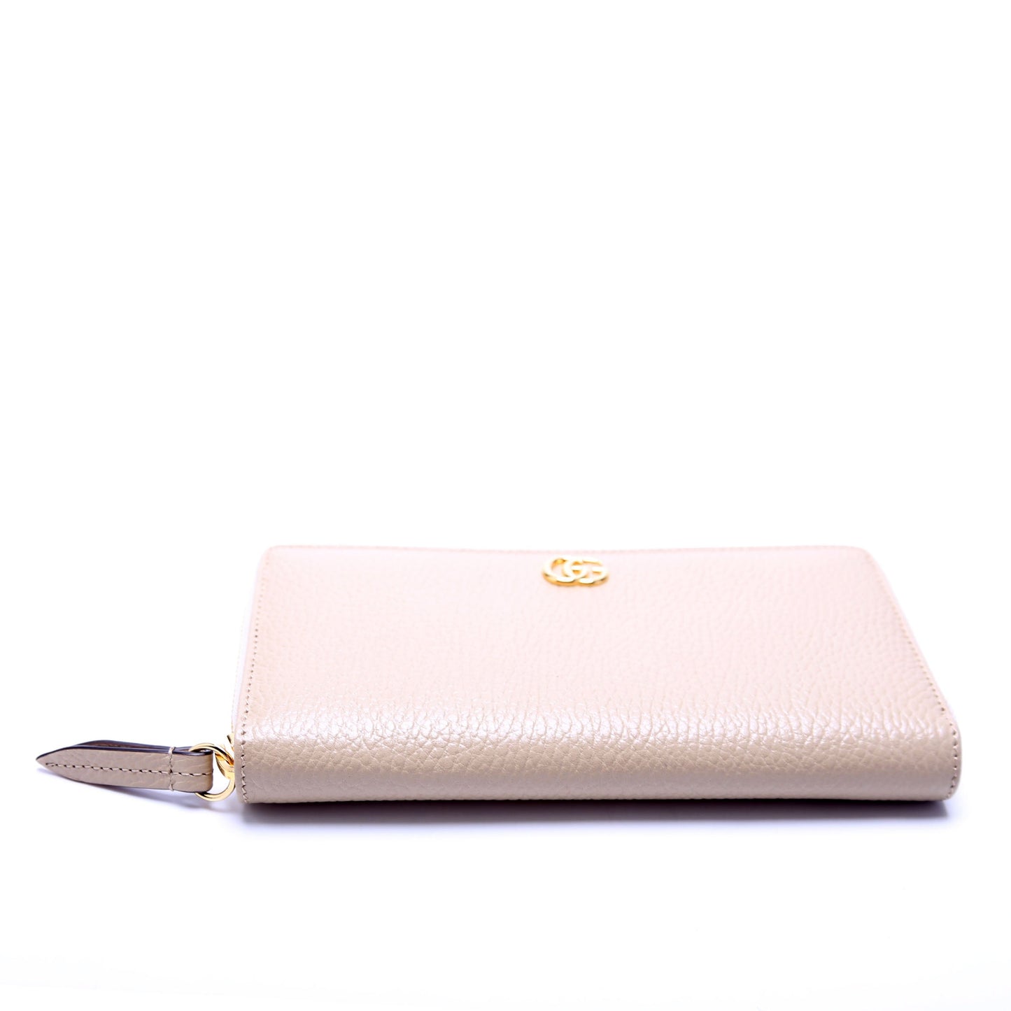 Gucci GG Leather Zip Around Wallet Beige