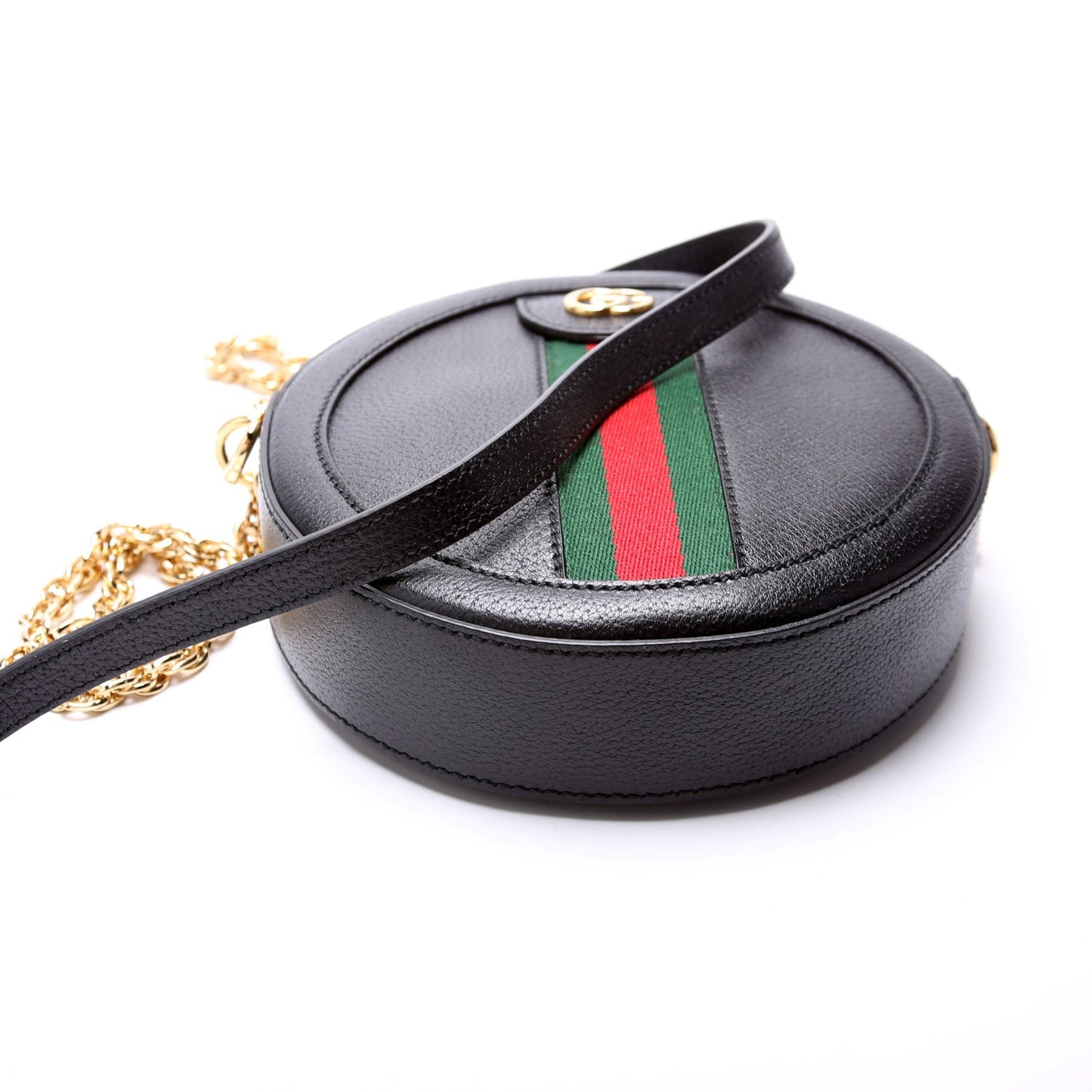 Gucci Ophidia Leather Round Small Crossbody Black