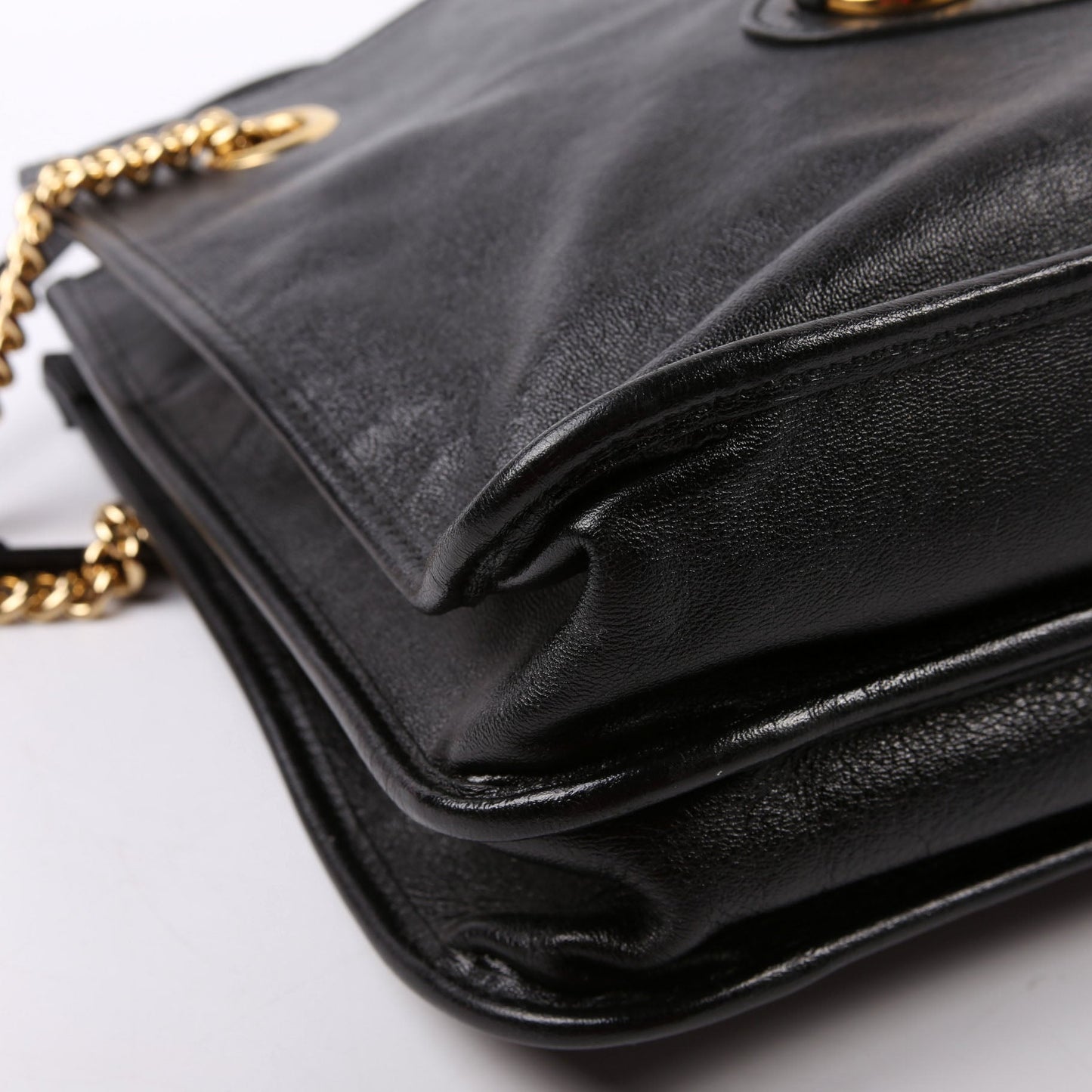 Gucci Horsebit Large Leather Tote Black