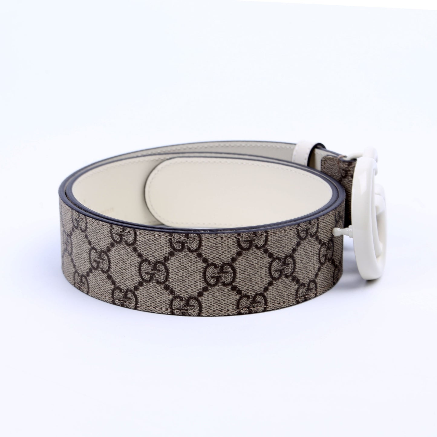 Gucci Marmont GG Supreme Belt Size / White