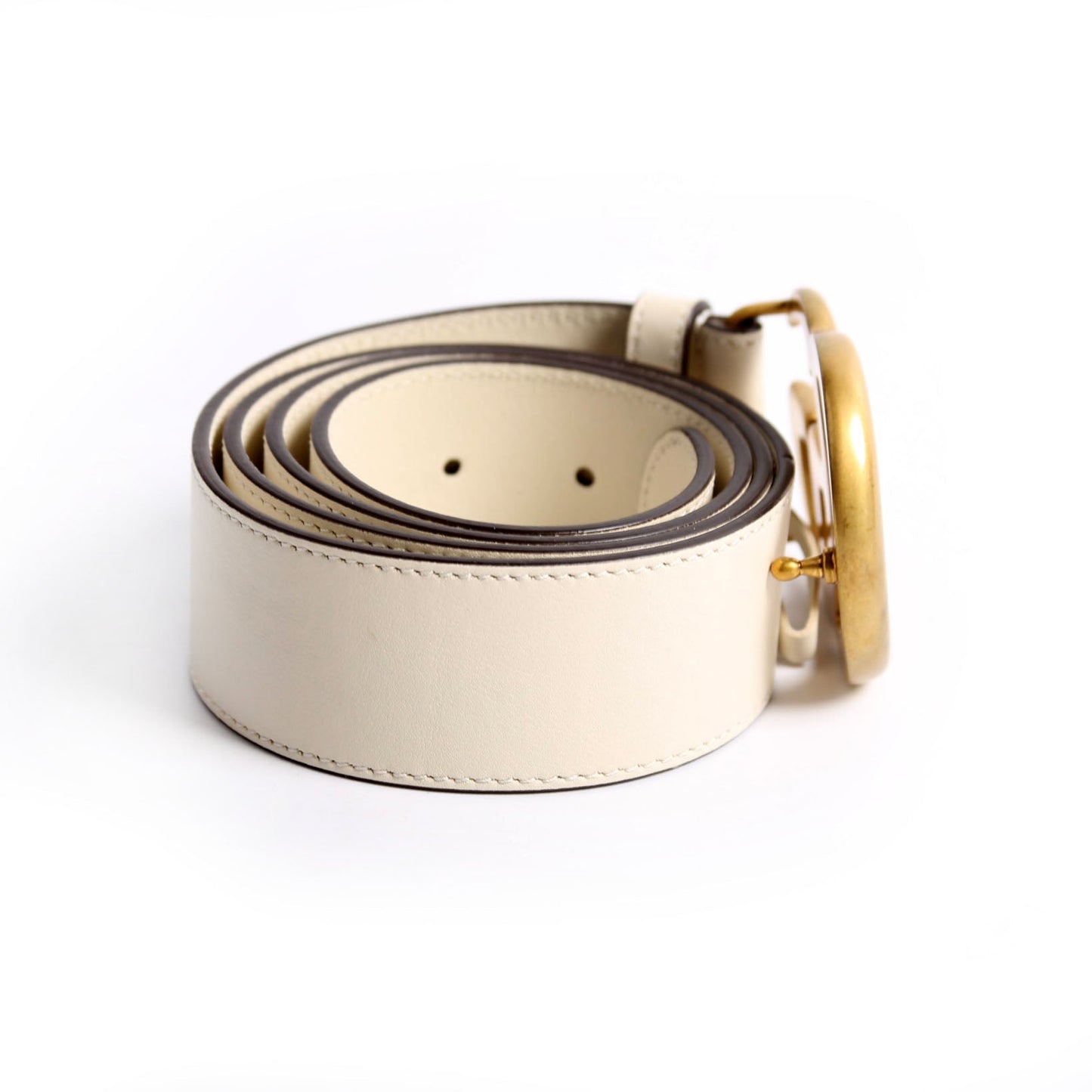 Gucci Marmont GG Leather Belt Size / White