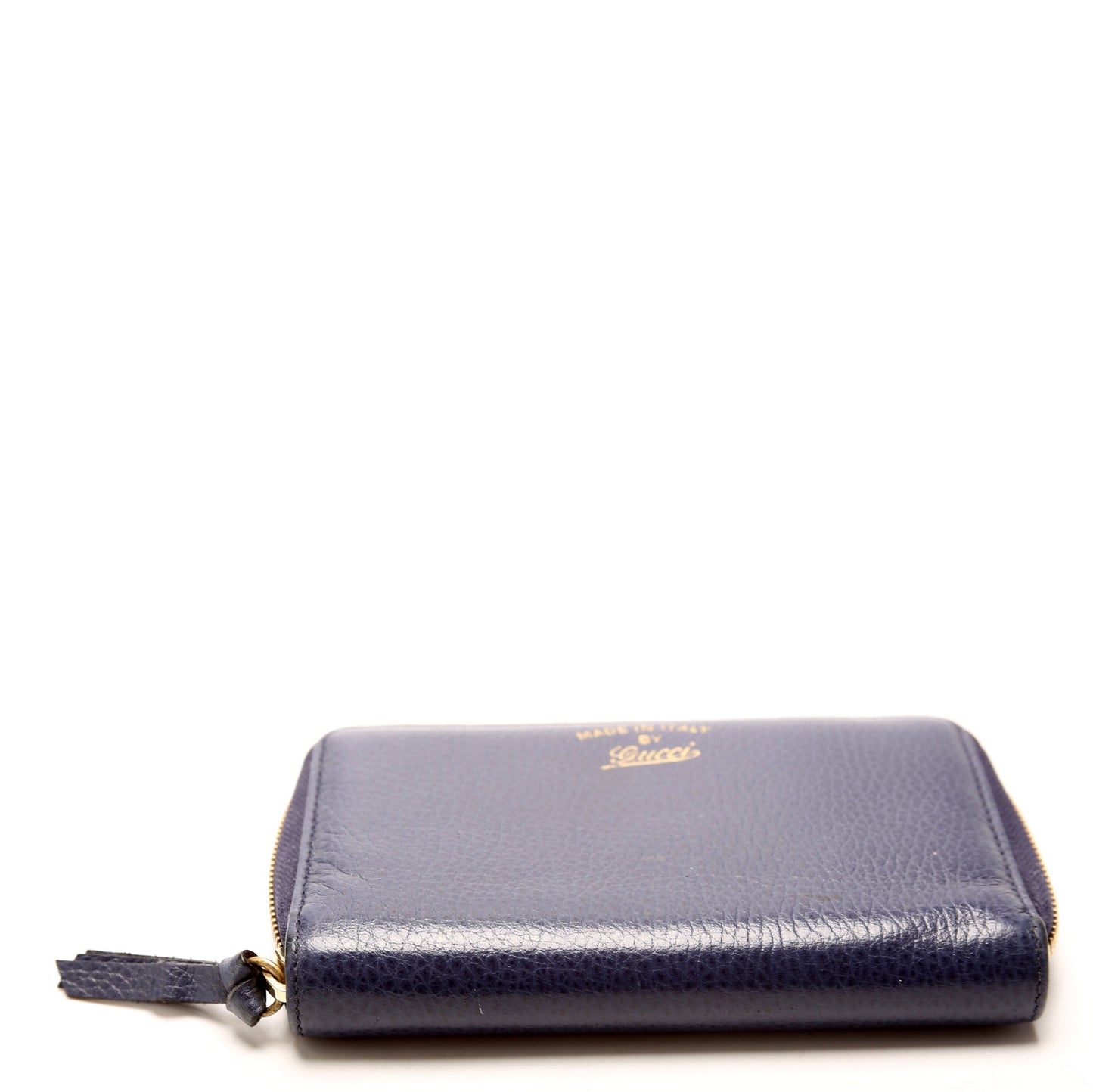 Gucci Compact Leather Zip Wallet Navy