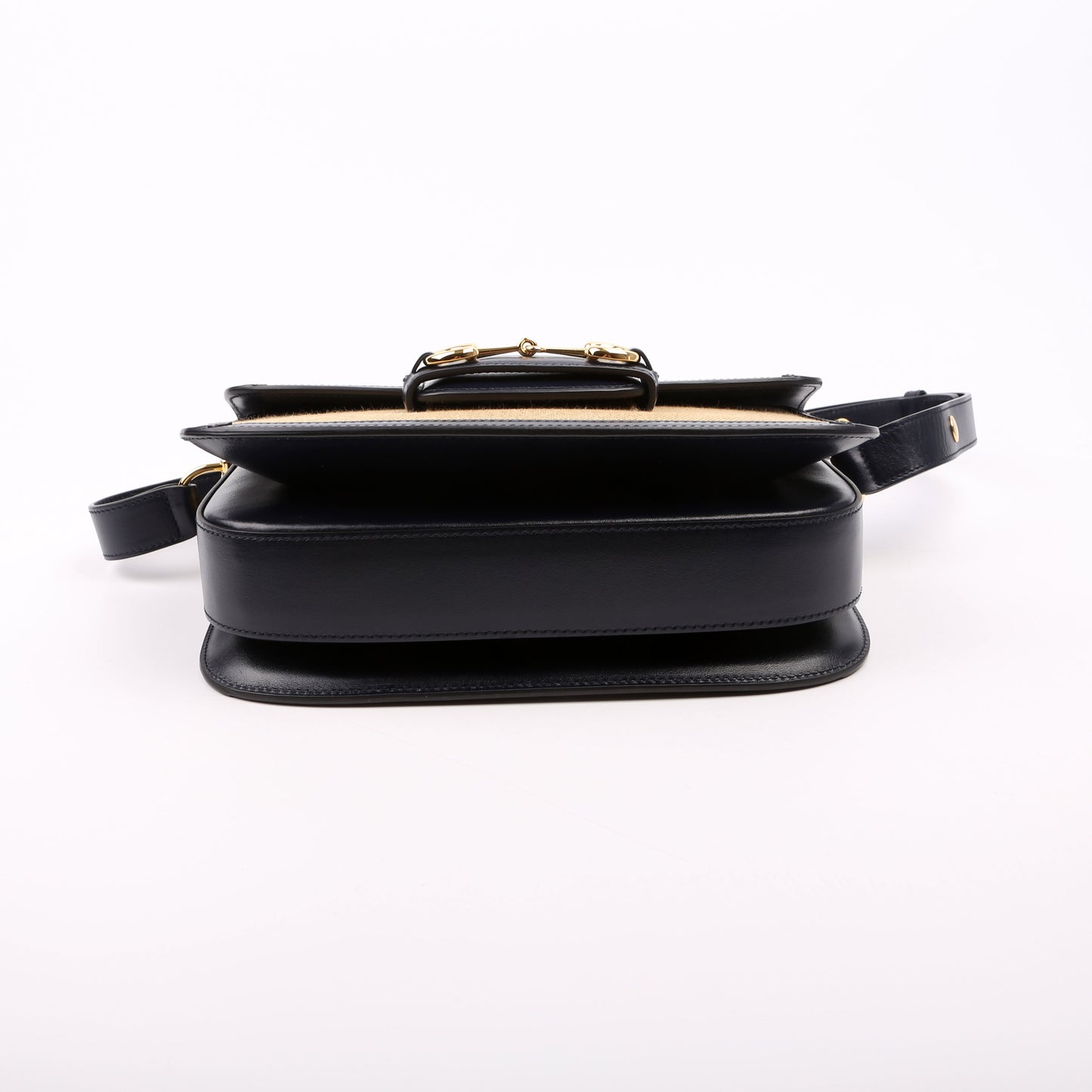 Gucci Horsebit Raffia Shoulder Bag
