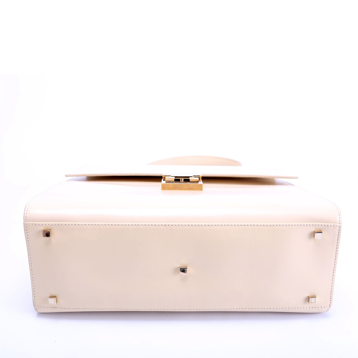 Gucci 001-0857 Leather Lady Lock Top Handle Beige Bag