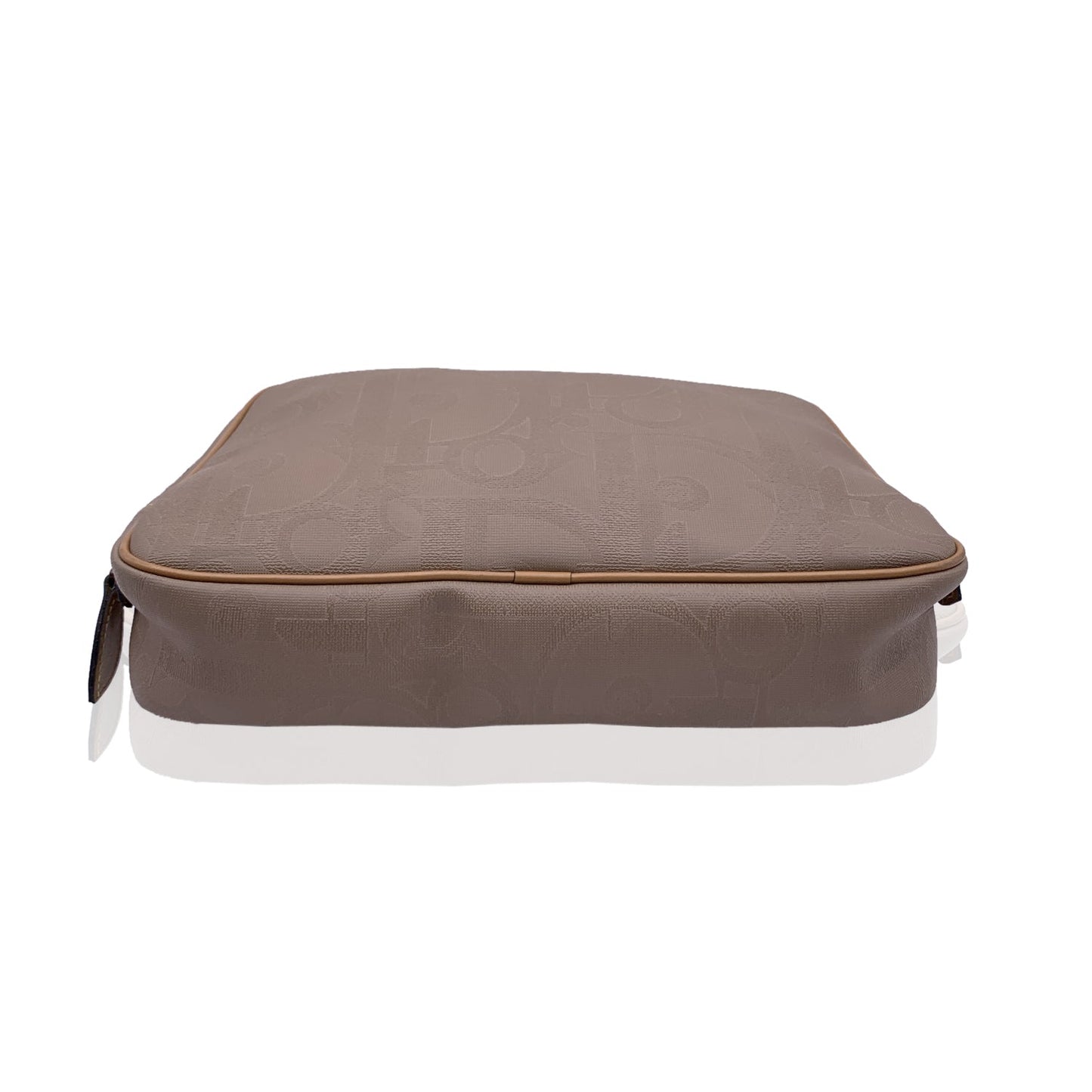 CHRISTIAN DIOR Beige Logo Canvas Cosmetic Bag Purse