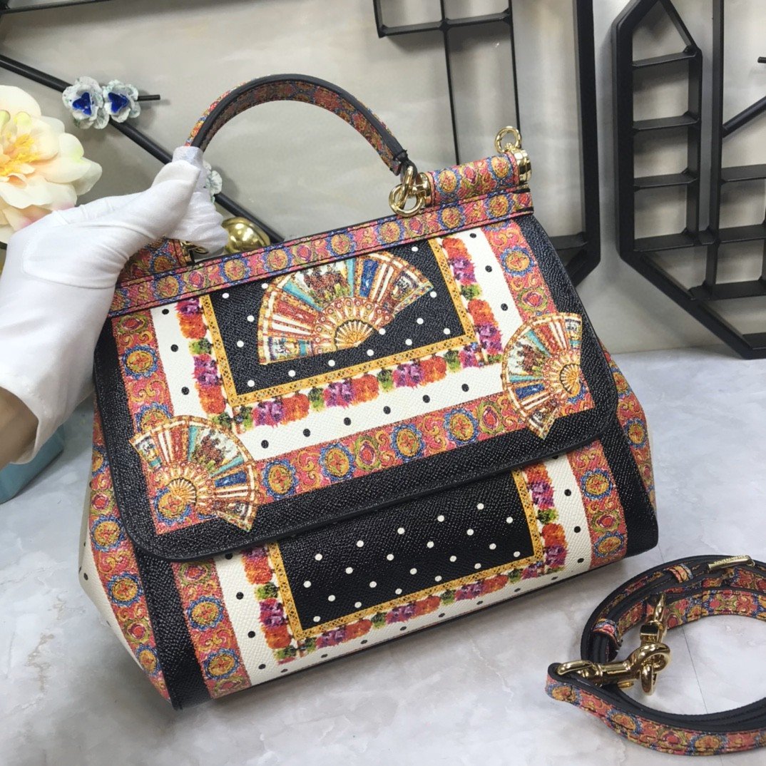 Top Quality 90s Sicily Bag With Logo Print Multicolor For Women 10.2in/26cm Top Quality