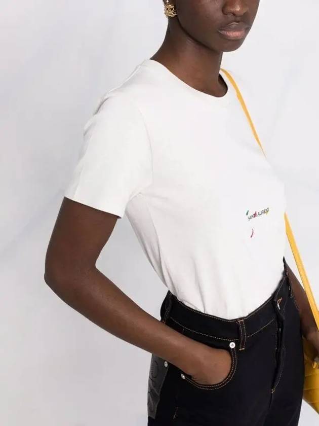 Luxury Saint Laurent Trending 2025 Color Print Short Sleeve T-Shirt Grey