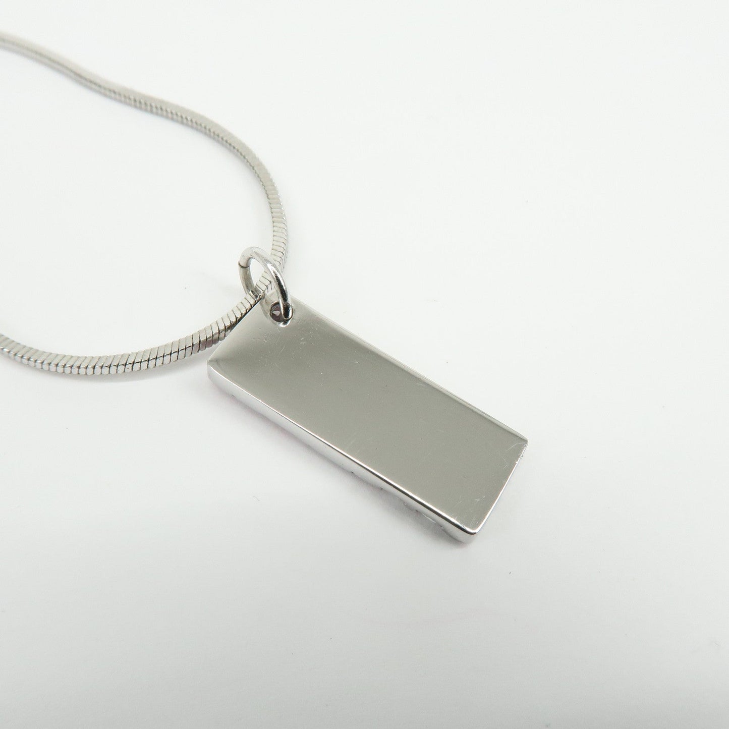 Christian Dior Logo Trotter Metal Necklace Pink Silver