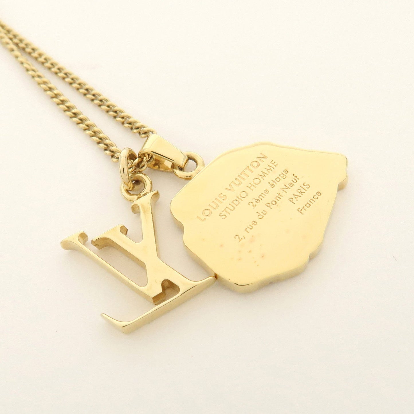 Louis Vuitton Metal Collier Map LV Initial City Necklace M68261