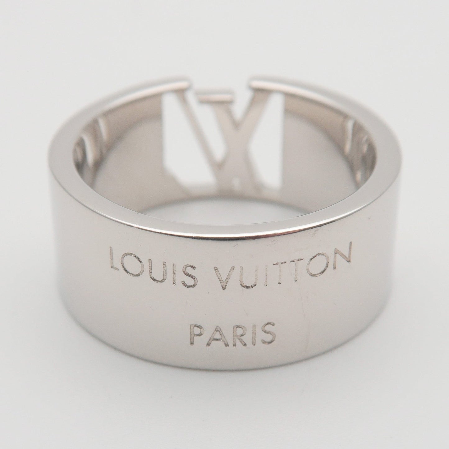 Louis Vuitton Bague Signature Ring L US10.5 Metal Silver M80181