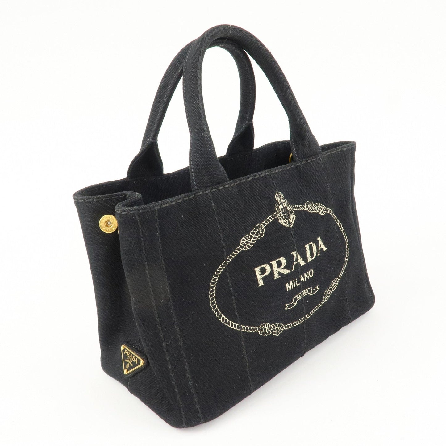 PRADA Canapa Mini Canvas 2Way Bag Hand Bag Shoulder Bag Black 1BG439 d