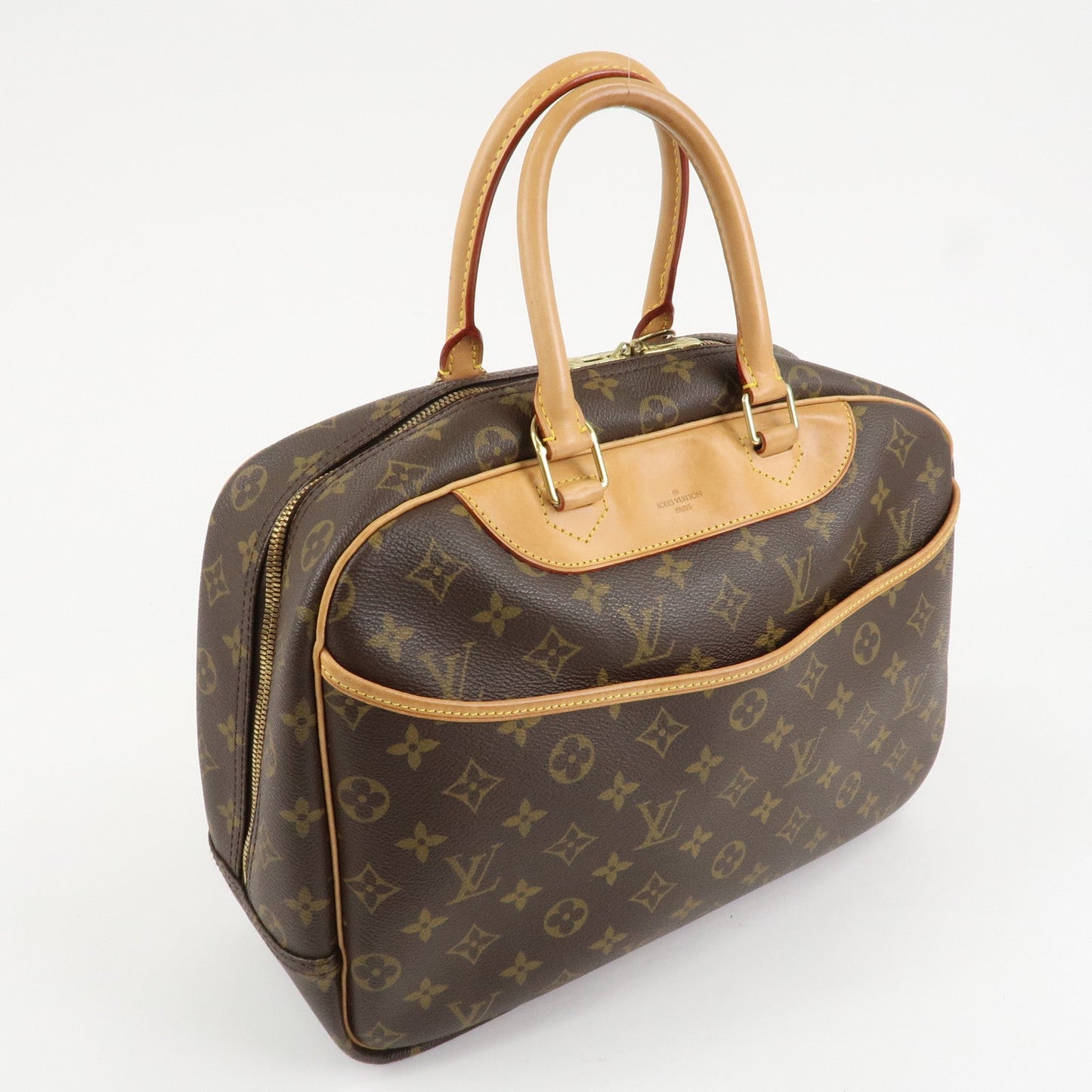 Louis Vuitton Leather Canvas Monogram Deauville Hand Bag M47270 d
