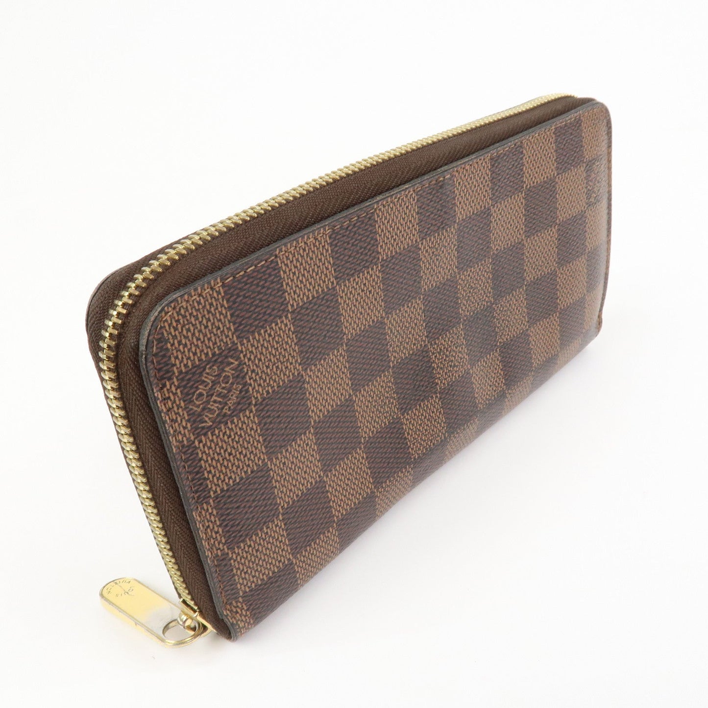 Louis Vuitton Damier Canvas Zippy Wallet Old Style Brown N60015