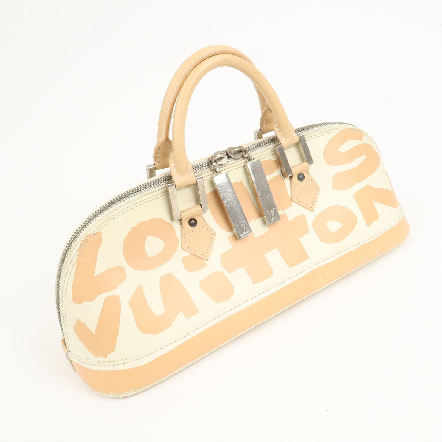 Louis Vuitton Graffiti Alma Horizontal Leather Hand Bag Beige M92176