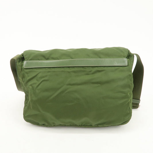 PRADA Triangle Logo Nylon Shoulder Bag Crossbody Bag Green d