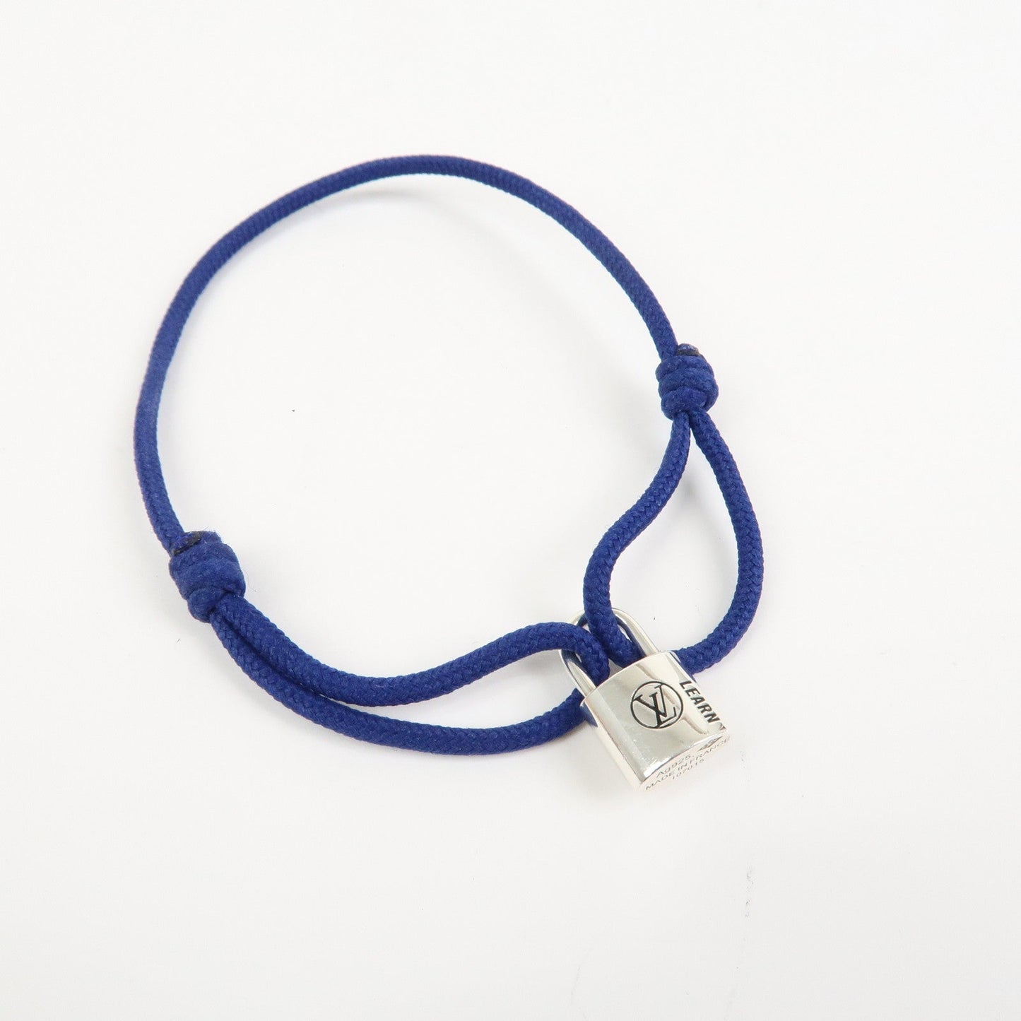 Louis Vuitton Bracelet Lock It LEARN Blue Silver M1342A